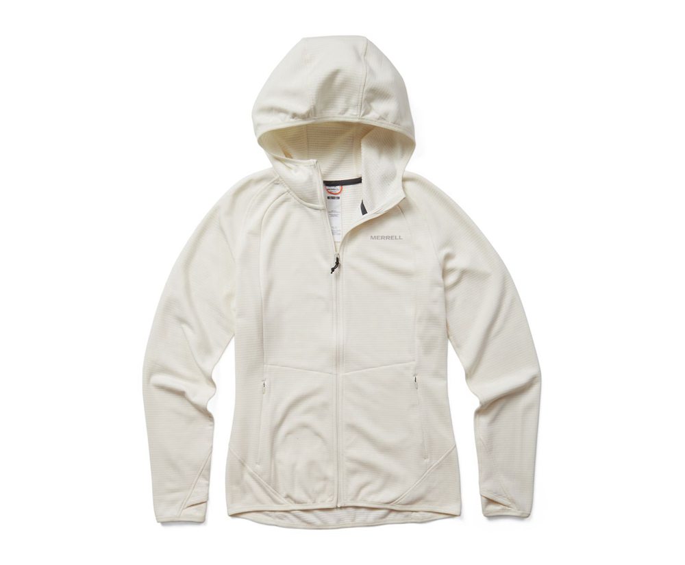 Merrell Jackets White - Terrain Geotex Full Zip Hoodie - Womens 68ZIOSCBG